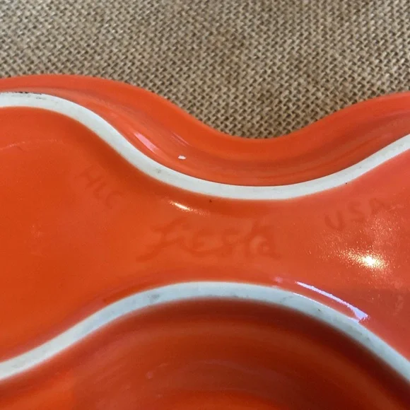 Fiesta orange cream and sugar tray. - Picture 2 of 3